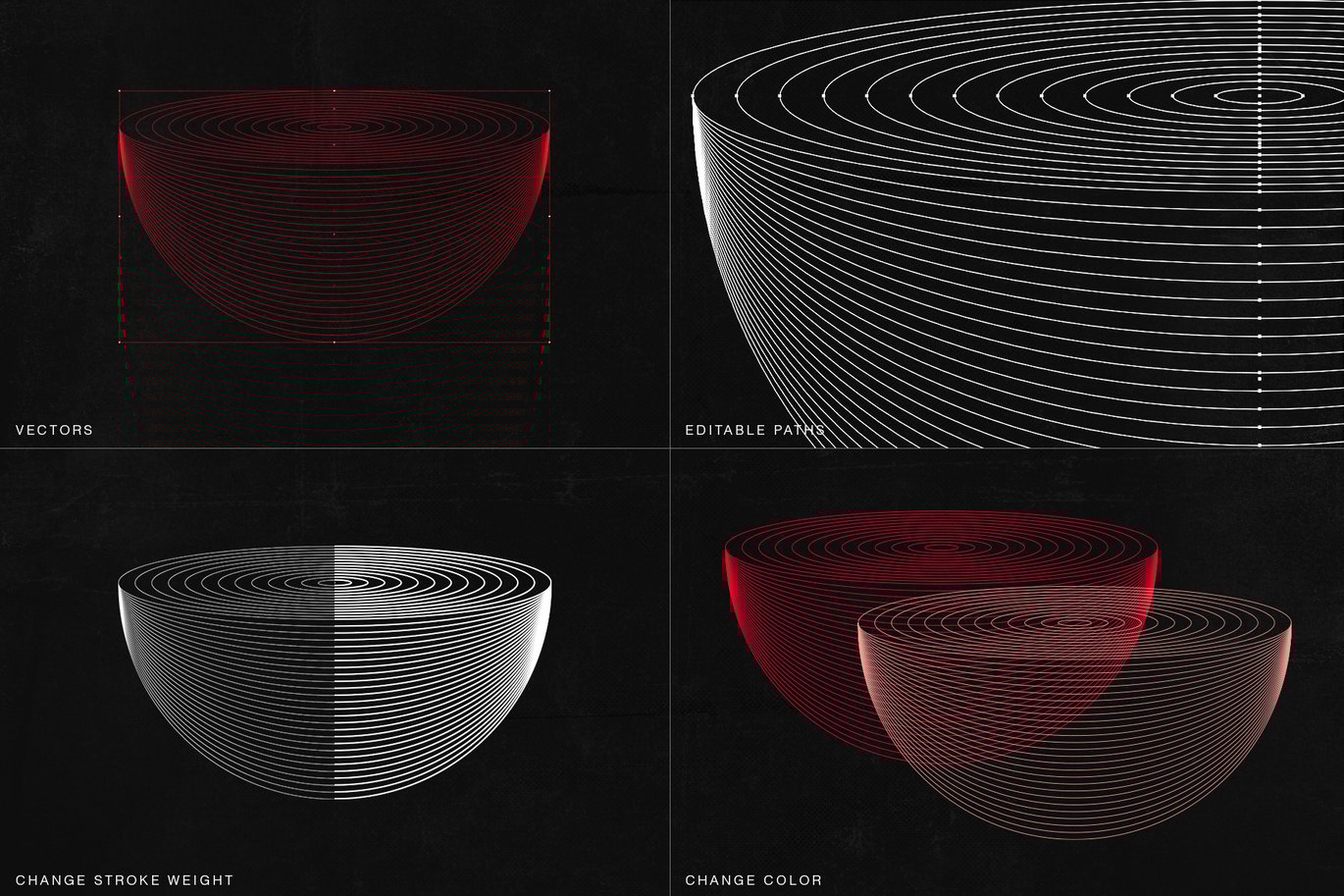 Wireframe Topo Elements Vectors（429836）